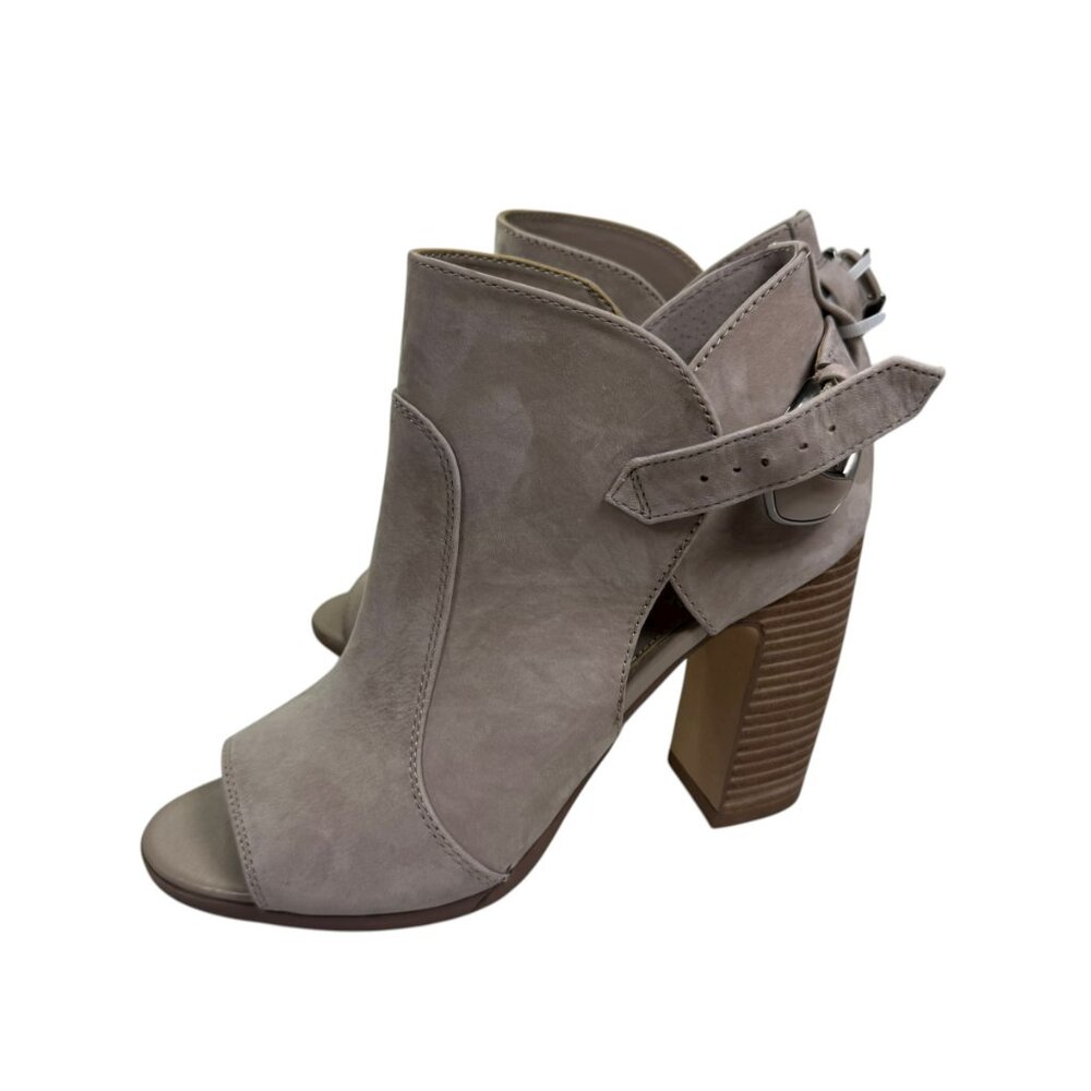 Vince Camuto Gray Peep Toe Block Heel Sandals – Size 7M (NWT) - Picture 2 of 7